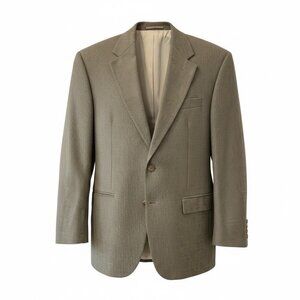 Lauren Ralph Lauren Brown Windowpane 2 Button Single Vent Sport Coat Mens 40R